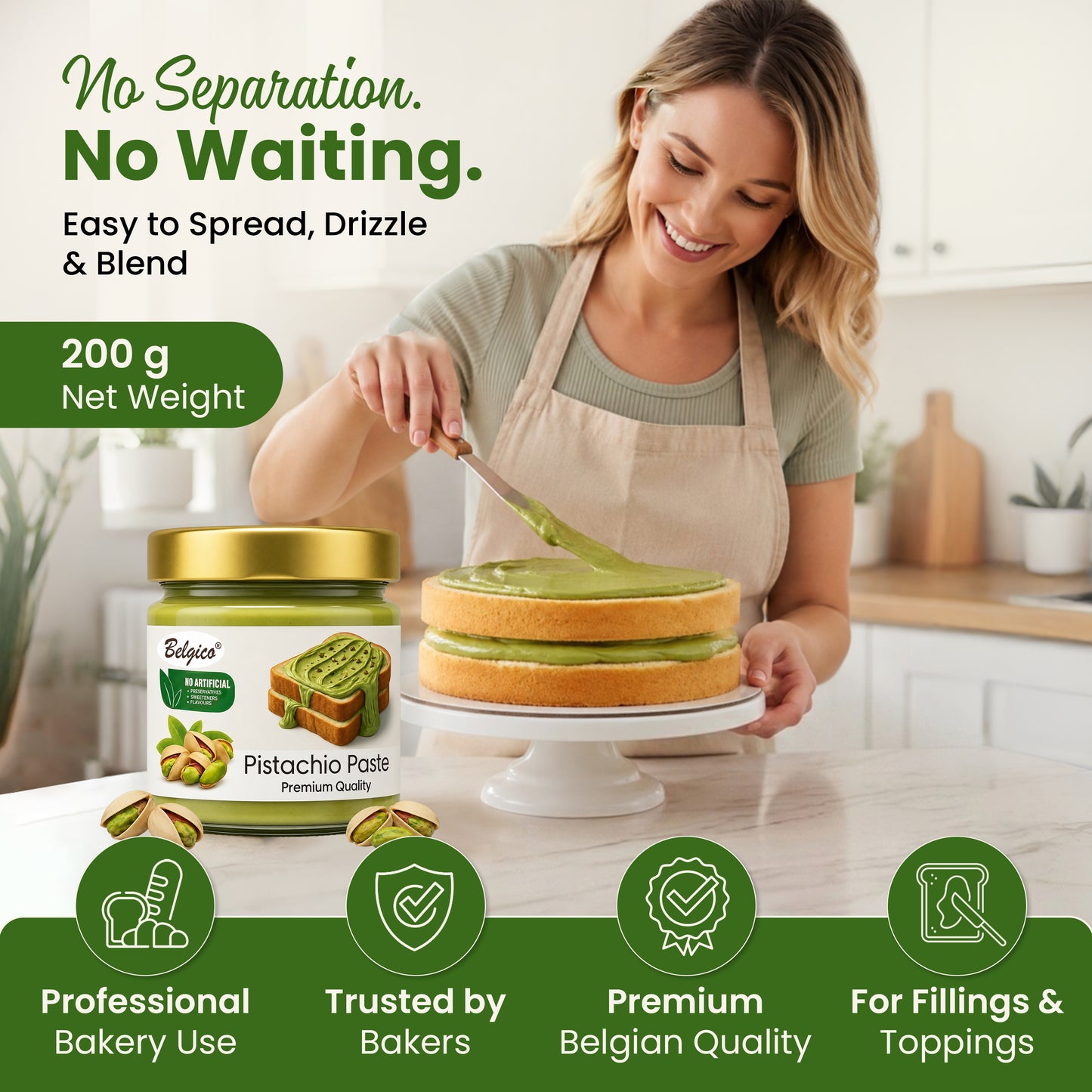 Belgico Pistachio Paste – Premium Pistachio Cream Jar 7oz