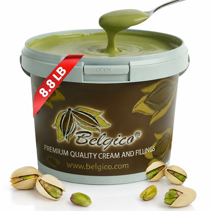 Belgico 8.8 lb(4kg) Pistachio Cream Bulk Bucket