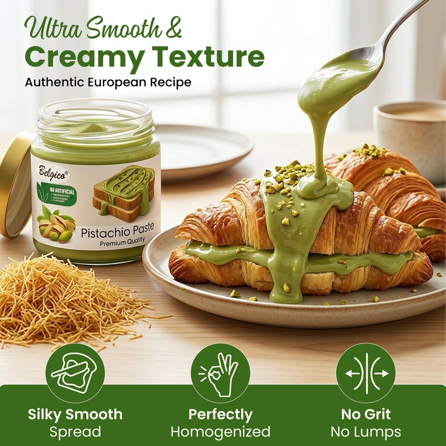 Belgico Pistachio Paste – Premium Pistachio Cream Jar 7oz