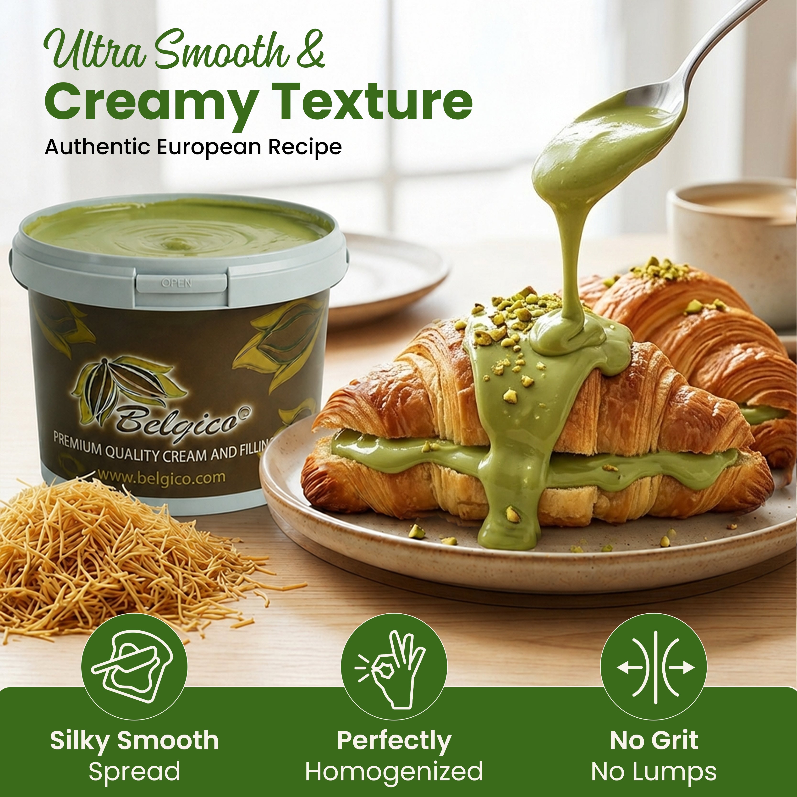 Pistachio Cream Paste 8.8 lb – Premium Green Pistachio Cream for