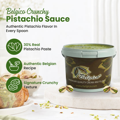 Belgico Pistachio Crunch Sauce 8.8lb (4kg) Bulk Bucket