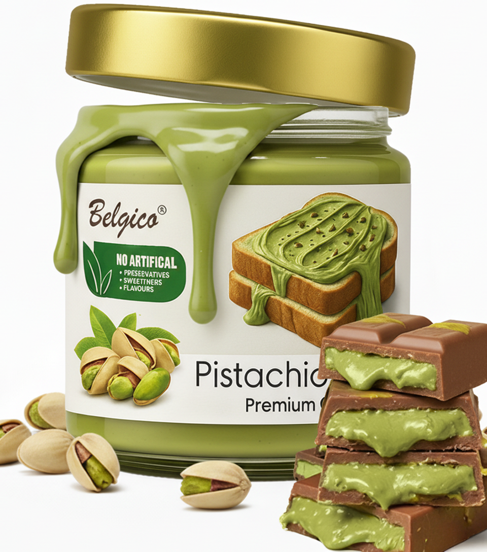 Belgico Pistachio Paste – Premium Pistachio Cream Jar 7oz