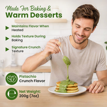 Belgico Crunchy Pistachio Sauce 30% Pistachio with Toasted Pistachio Pieces 7oz (200g)