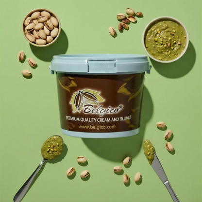 Belgico Pistachio Crunch Sauce 8.8lb (4kg) – Crunchy Dubai Chocolate Filling with Roasted Pistachio Pieces