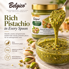 Belgico Crunchy Pistachio Sauce, 30% — 7 oz Jar