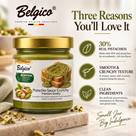 Belgico Crunchy Pistachio Sauce, 30% — 7 oz Jar