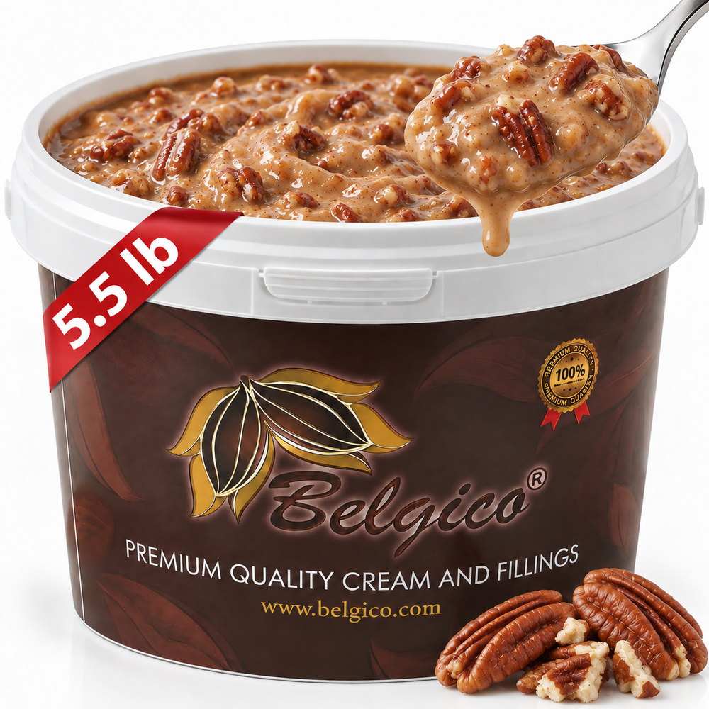 Belgico Pecan Crunch Caramel Sauce — 5.5 lb Bucket