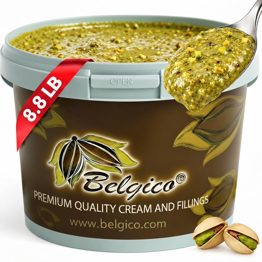Belgico Pistachio Crunch Sauce — 8.8 lb (4 kg) Bucket