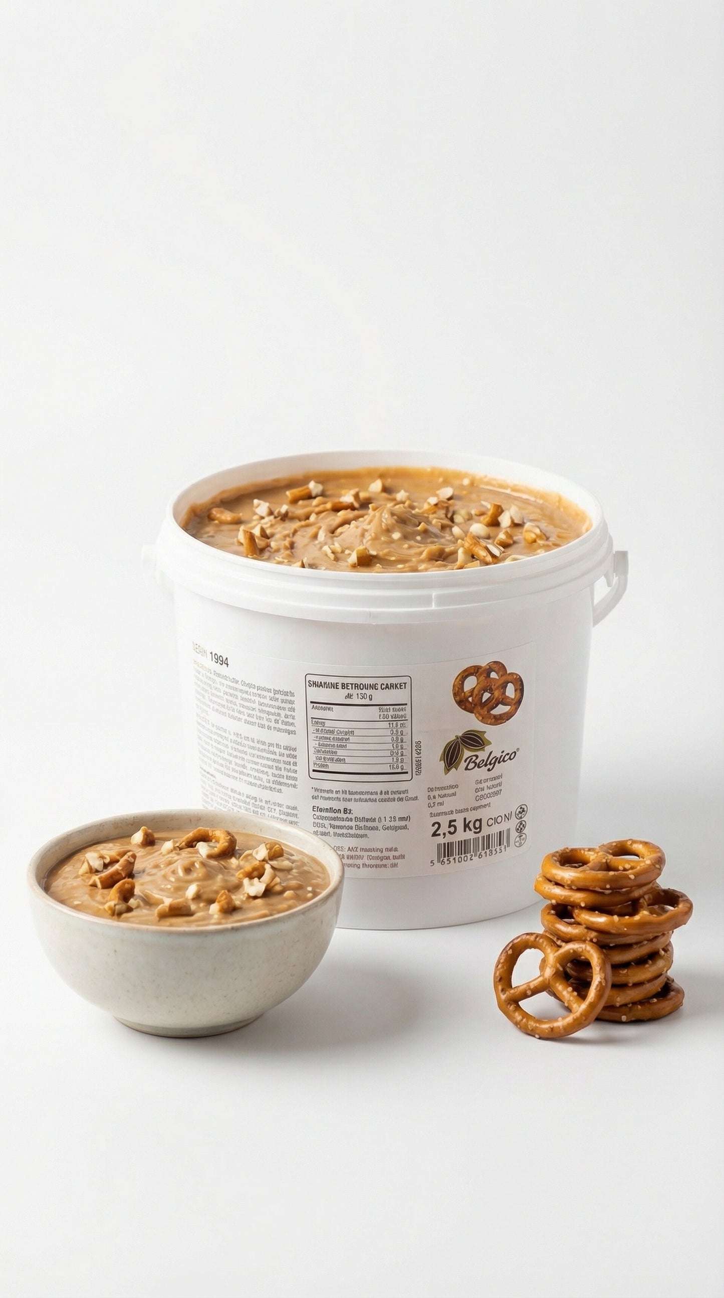 Belgico Pretzel Crunch Sauce & Dessert Variegate, 5.5 lb Bulk Bucket