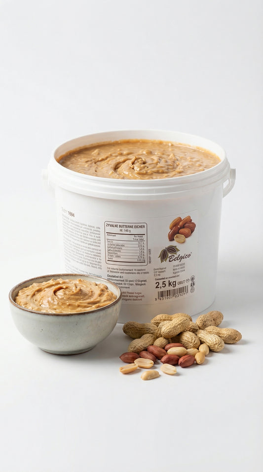Belgico Peanut Caramel Crunch Sauce & Dessert Variegate, 5.5 lb Bulk Bucket