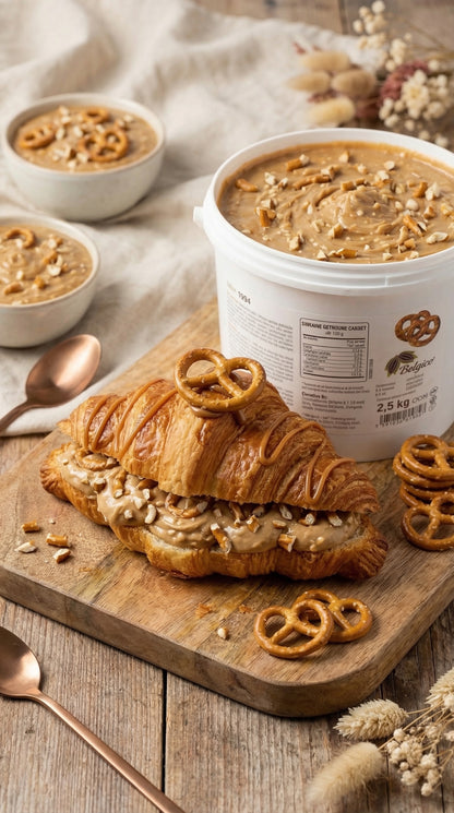 Belgico Pretzel Crunch Sauce & Dessert Variegate, 5.5 lb Bulk Bucket