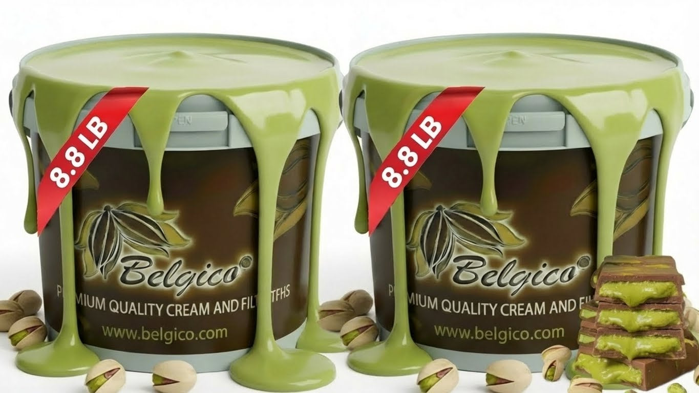 Belgico 8.8 lb(4kg) Pistachio Cream Bulk Bucket