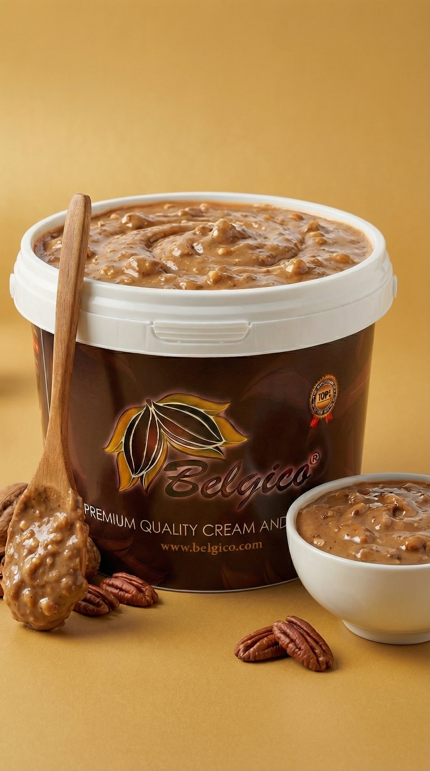 Belgico Pecan Crunch Sauce & Dessert Variegate, 5.5 lb Bulk Bucket