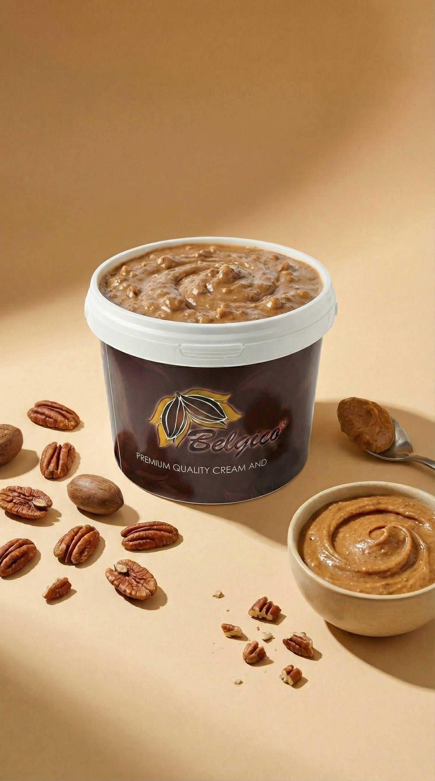 Belgico Pecan Crunch Sauce & Dessert Variegate, 5.5 lb Bulk Bucket