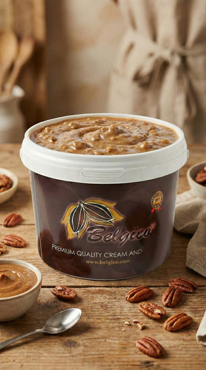 Belgico Pecan Crunch Sauce & Dessert Variegate, 5.5 lb Bulk Bucket