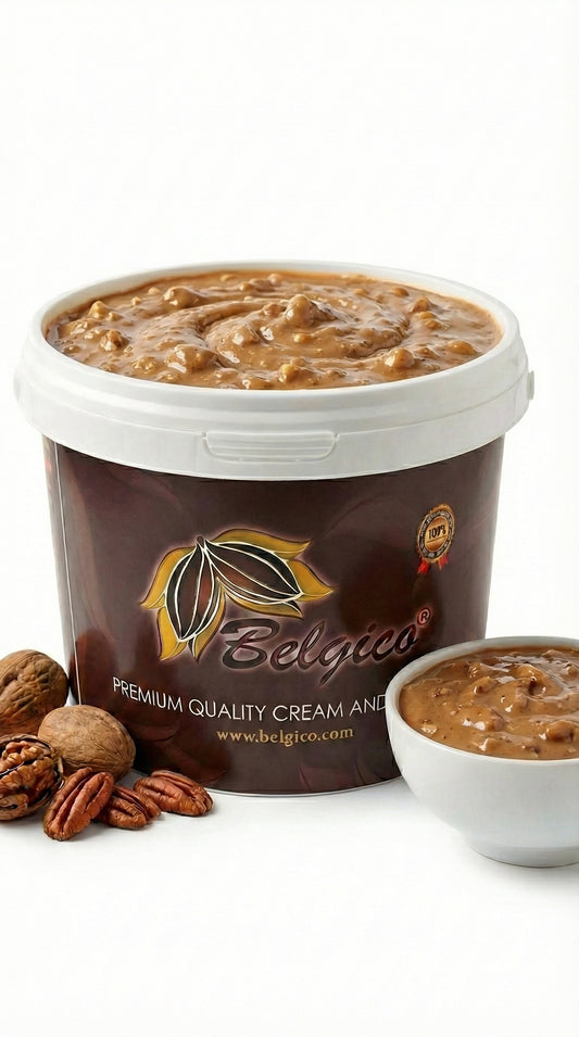 Belgico Pecan Crunch Sauce & Dessert Variegate, 5.5 lb Bulk Bucket