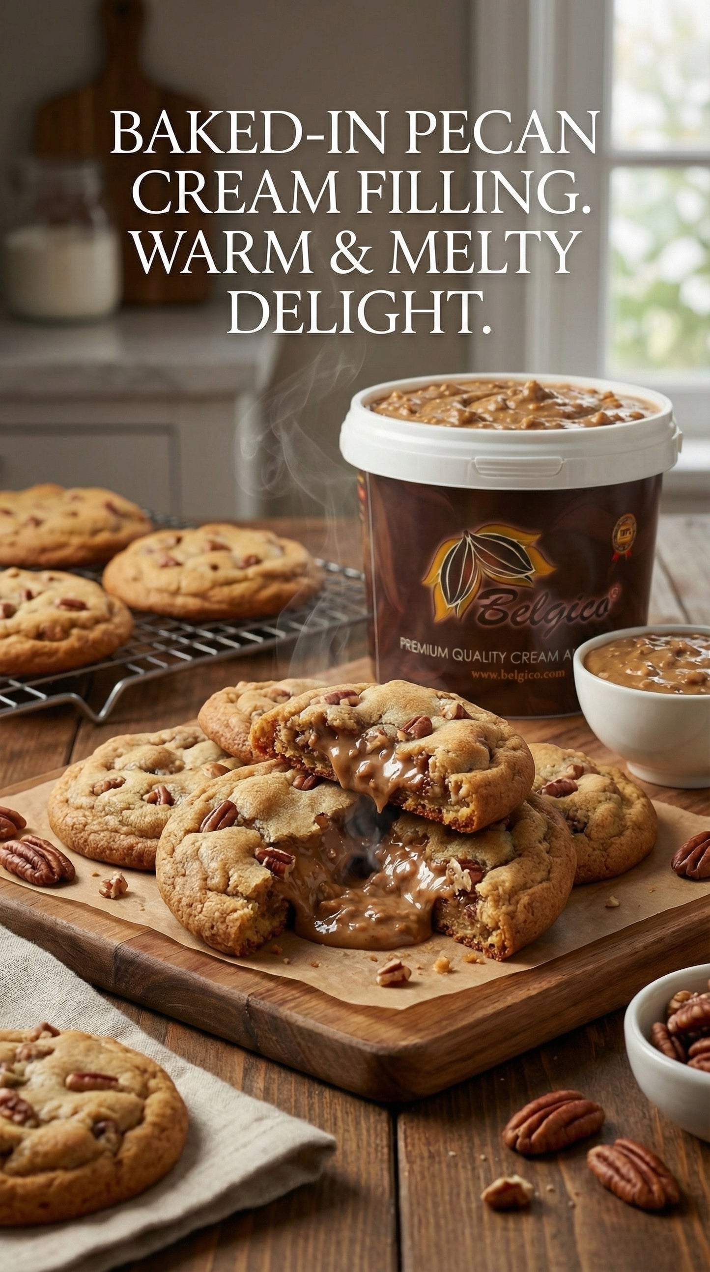 Belgico Pecan Crunch Sauce & Dessert Variegate, 5.5 lb Bulk Bucket