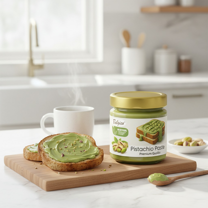 Pistachio Paste – Premium Green Pistachio Spread for Toast, Desserts & Baking – No Artificial Flavors, Colors, Sweeteners, Gluten-Free | Belgico Jar 7oz
