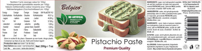 Pistachio Paste – Premium Green Pistachio Spread for Toast, Desserts & Baking – No Artificial Flavors, Colors, Sweeteners, Gluten-Free | Belgico Jar 7oz
